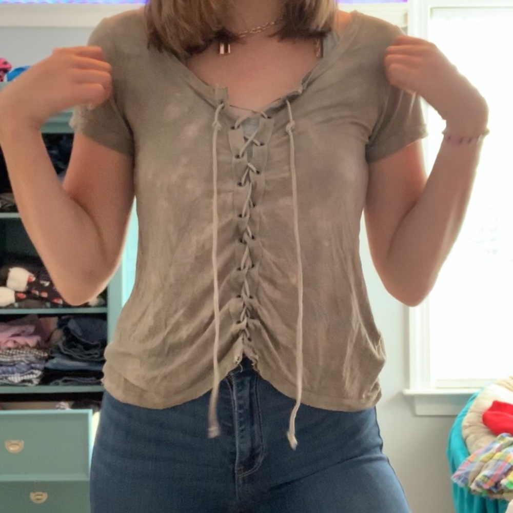 american eagle tie up top